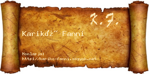 Karikó Fanni névjegykártya