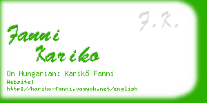 fanni kariko business card