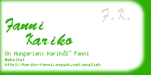 fanni kariko business card